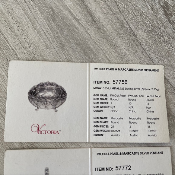 Marcasite and Pearl Silver Locket and Ornament - Picture 11 of 12